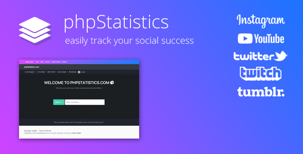 phpStatistics v2.3.1適用於Instagram，Twitter，Twitch和YouTube的社交跟蹤工具