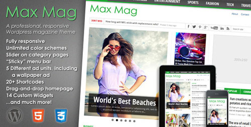 Max Mag v1.09響應式Wordpress雜誌主題
