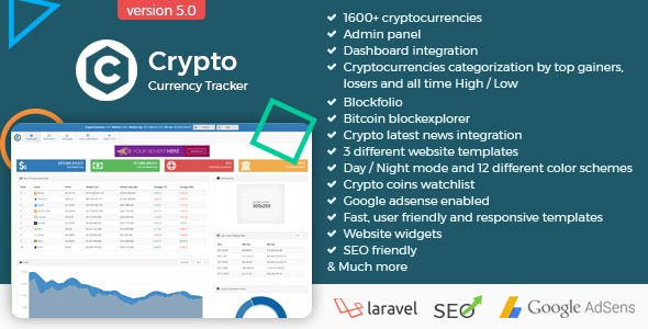 Crypto Currency Tracker v6.0加密貨幣跟蹤，實時價格，圖表，新聞，ICO等