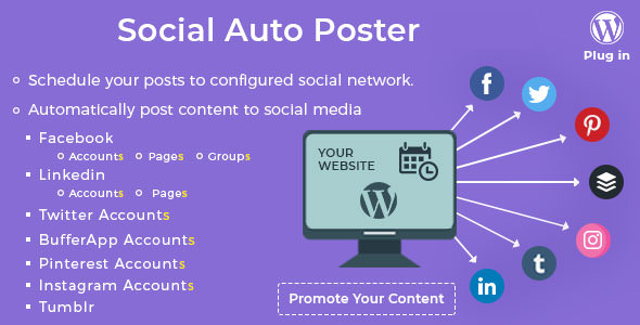 Social Auto Poster v3.0.0 WordPress社交媒體自動發布插件
